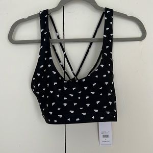 Spiritual Gangster Studio Sports Black black with white hearts size L NWT